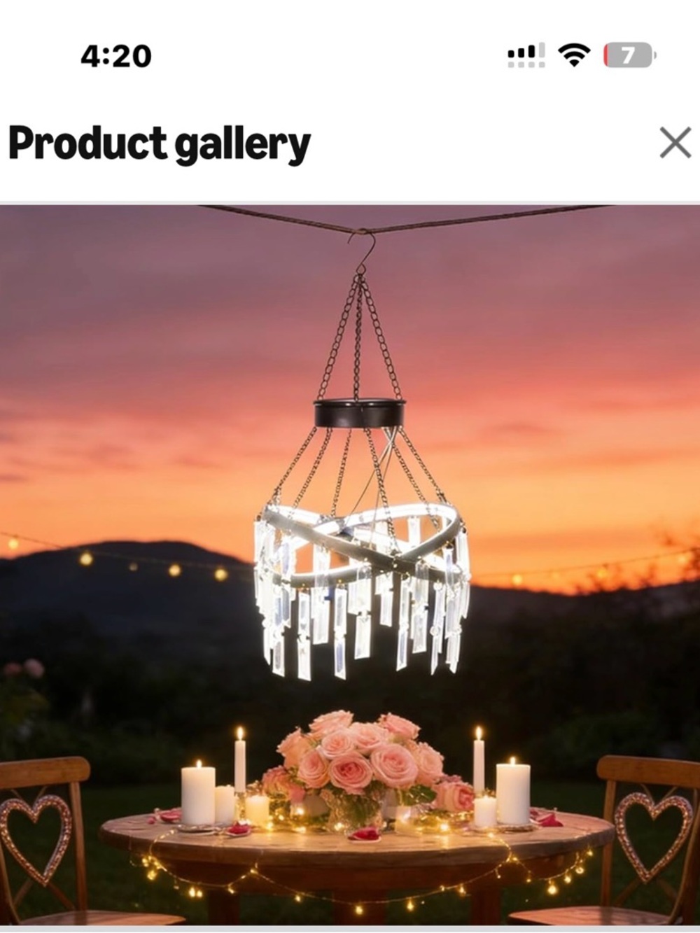 Crystal Drop Hanging Chandelier - Black Frame, Clear Crystals